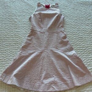 J. Crew- Pink and White Seersucker Dress - Size 0